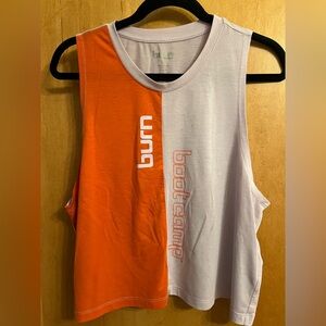 Burn Boot Camp Split-Color Tank Top - Orange & Light Purple